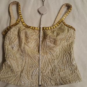 Carmen Marc valvo top size 4 Gold